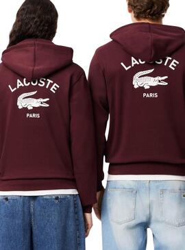 Moletom Paris Lacoste bordô para homem e mulher