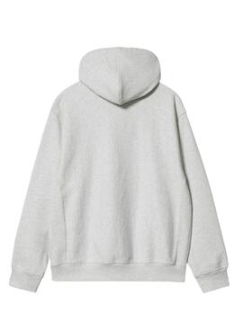 Moletom com capuz Carhartt Hooded American Script cinza para homem