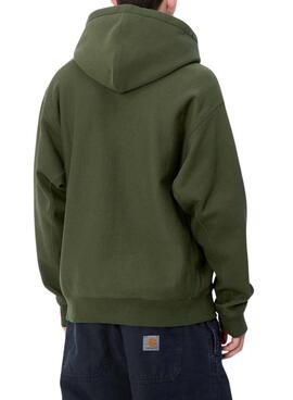 Moletom Carhartt Hooded American Script Verde para homem