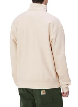 Moletom Carhartt Half Zip bege para homem