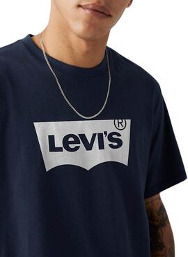 Camiseta Levis Housemark Azul Marinho para homem