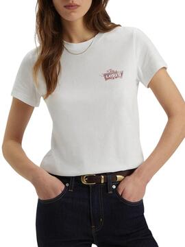 Camiseta Levis The Perfect Tee Floral Branca para mulher