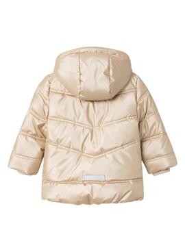 Puffer Name It Maggy Brilhante Bege para menina