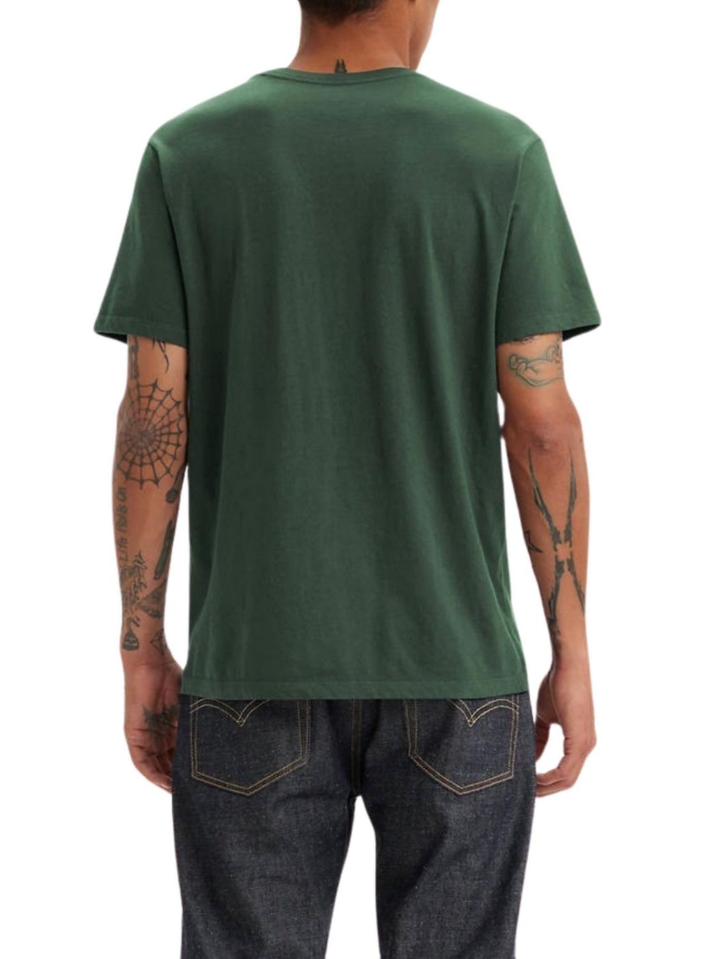 Camiseta Levis Básica Verde para homem