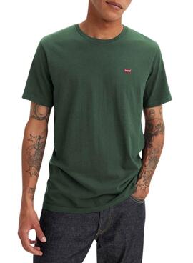 Camiseta Levis Básica Verde para homem