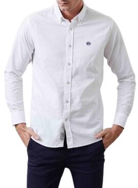 Camisa Altonadock em popeline de algodão branco para homem.