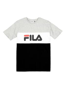 T-Shirt Fila Classic Blocked Cinza Menino