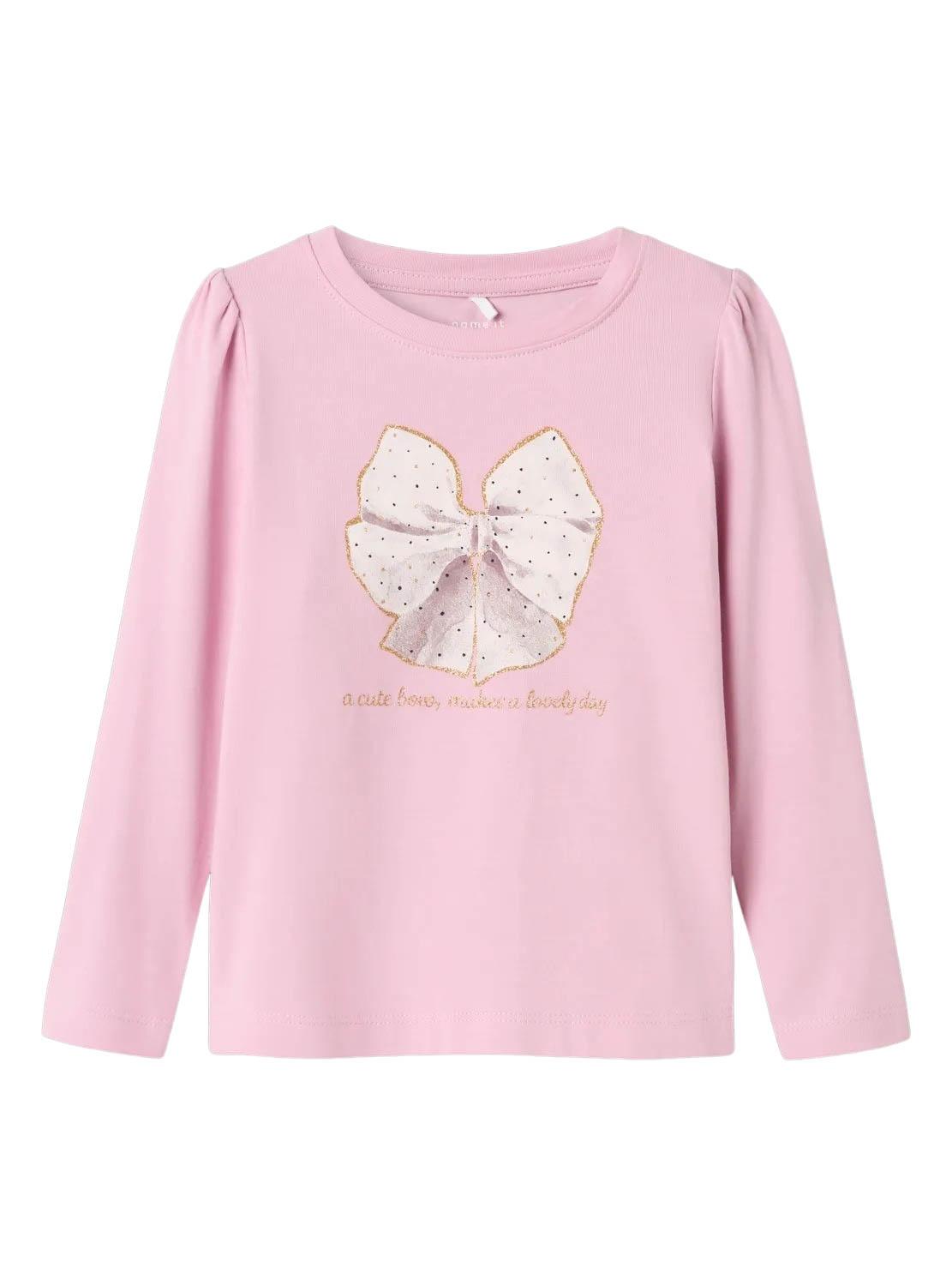 Camiseta Name It Rosalind Rosa para menina