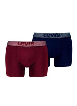 Pack de 2 Boxers Levis Melange Marinho e Borgonha para homens