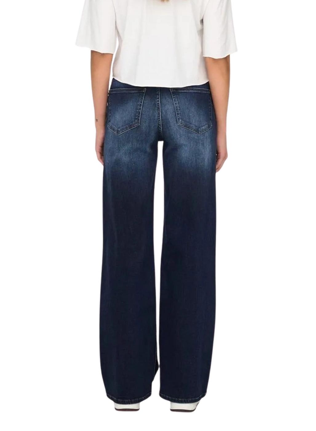 Jeans Only Madison Blush Wide Leg Azul Escuro para mulheres