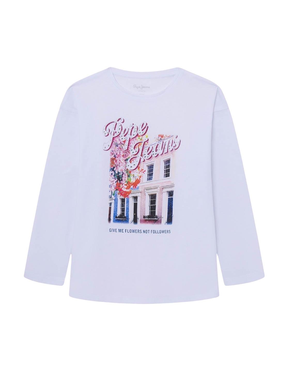 Camiseta Pepe Jeans Titi Branca para meninas