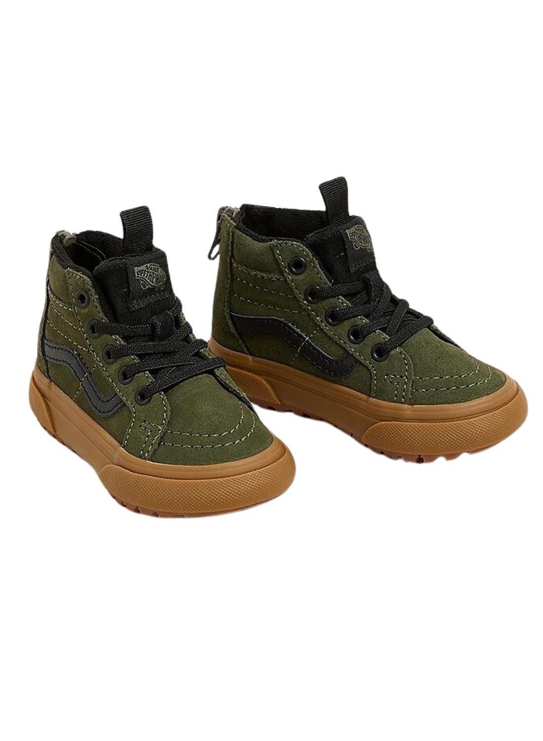 Calçado Vans SK8-Hi Zip Verde para crianças