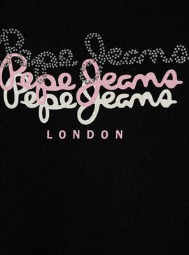 Camiseta Pepe Jeans Tianne Preta para meninas