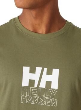 Camiseta Helly Hansen Core Verde para homem