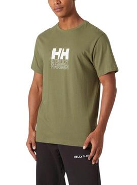 Camiseta Helly Hansen Core Verde para homem