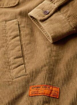 Sobrecamisa Acolchoada de Veludo Cotelê Superdry Surplus Camel para homem