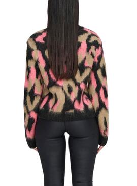 Camisola Only Wild Animal Print Rosa e Camel para mulher