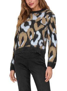 Camisola Only Wild Animal Print Rosa e Camel para mulher