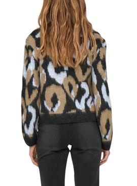 Camisola Only Wild Animal Print Rosa e Camel para mulher