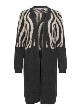 Cardigan Only Jade Zebra Preto para mulher