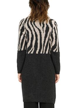 Cardigan Only Jade Zebra Preto para mulher