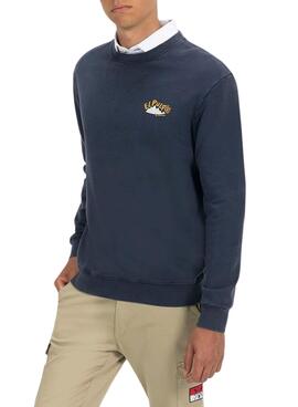 Sweatshirt El Pulpo Estampa Natureza Marinho para Homem