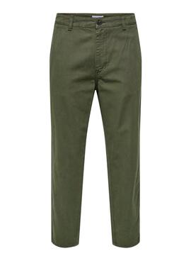 Calça Chino Only and Sons Verde para Homem