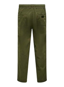 Calça Only and Sons Sinus Loose Verde para Homem