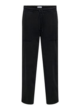 Calça Only and Sons Sinus Loose Preto para Homem