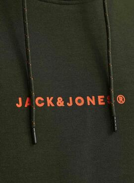 Moletom Jack and Jones Tree com Capucha Verde para Homem