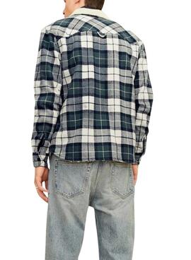 Sobrecamisa Jack and Jones Zac Teddy xadrez Verde para Homem