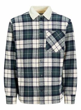 Sobrecamisa Jack and Jones Zac Teddy xadrez Verde para Homem