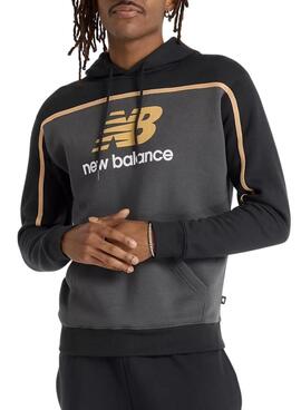 Moletom New Balance Fleece Hoodie Cinza para Homem