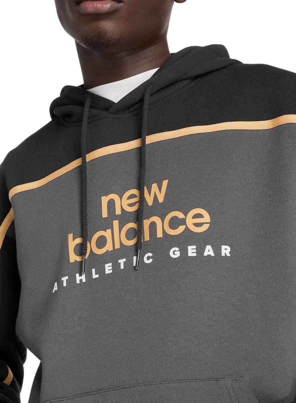 Moletom New Balance Fleece Hoodie Cinza para Homem