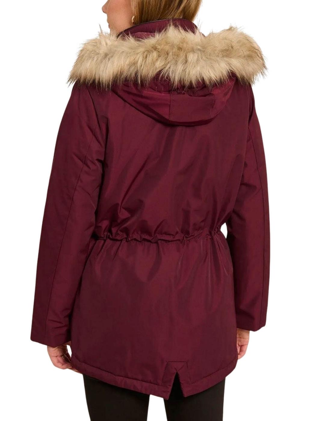 Parka Naf Naf Bupark Borgonha para mulher