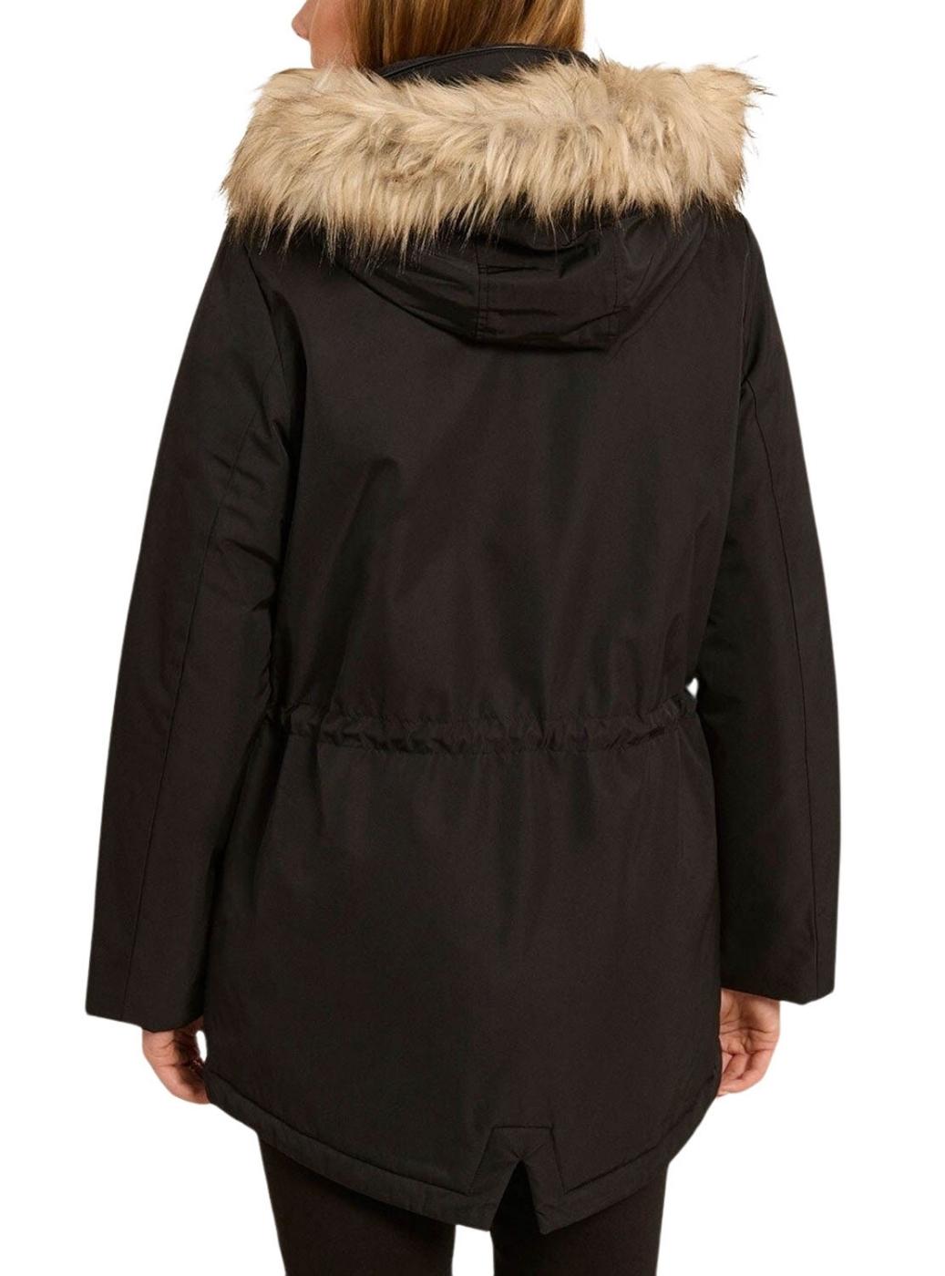 Parka Naf Naf Bupark Preto para mulher