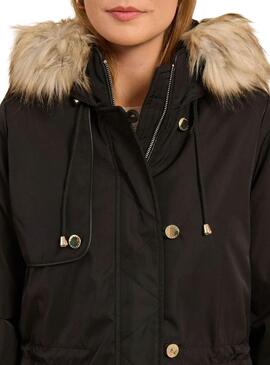 Parka Naf Naf Bupark Preto para mulher