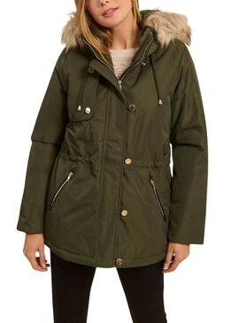 Parka Naf Naf Bupark Verde para mulher