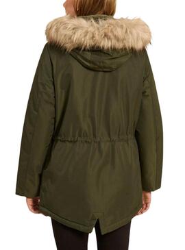 Parka Naf Naf Bupark Verde para mulher