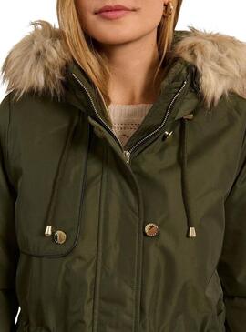 Parka Naf Naf Bupark Verde para mulher