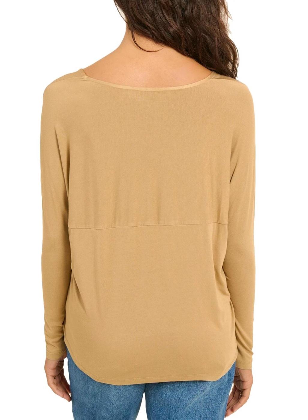 Camiseta Naf Naf Lossa Camel para mulher