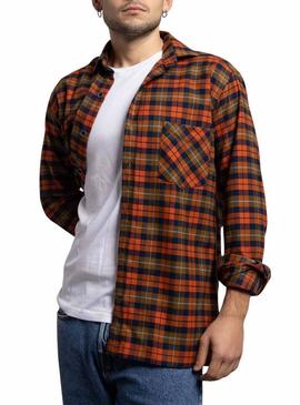 Camisa xadrez laranja Klout para homem.