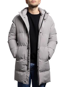 Parka Klout Andorra acolchoada cinza para homem.