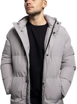 Parka Klout Andorra acolchoada cinza para homem.