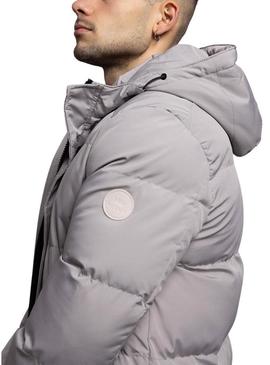 Parka Klout Andorra acolchoada cinza para homem.