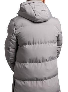 Parka Klout Andorra acolchoada cinza para homem.