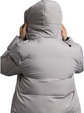 Parka Klout Andorra acolchoada cinza para homem.