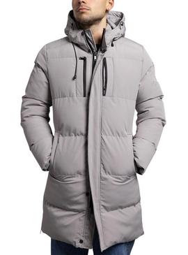 Parka Klout Andorra acolchoada cinza para homem.