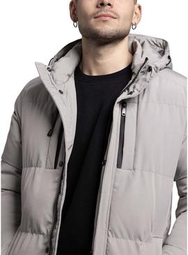 Parka Klout Andorra acolchoada cinza para homem.