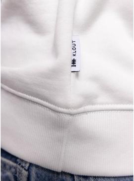 Moletom Klout Mid Zip branco para homem.